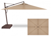 13 FOOT CANTILEVER UMBRELLA AND BASE, SAND WITH BRONZE POLE