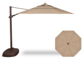 11.5 FOOT CANTILEVER UMBRELLA AND BASE, SAND WITH BRONZE POLE