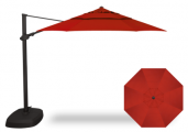 11.5 FOOT CANTILEVER UMBRELLA AND BASE, RED WITH BLACK POLE