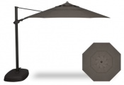11.5 FOOT CANTILEVER UMBRELLA AND BASE, LATTITUDE GRAY WITH BLACK POLE