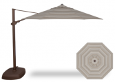 11.5 FOOT CANTILEVER UMBRELLA AND BASE, TRUSTED FOG WITH BLACK POLE
