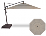 13 FOOT CANTILEVER UMBRELLA AND BASE, CAST ASH WITH BLACK POLE