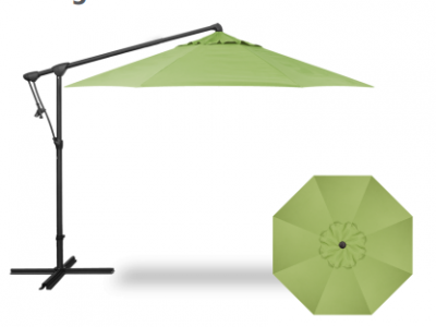 10 FOOT CANTILEVER UMBRELLA KIWI WITH BLACK POLE