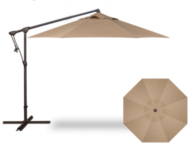 10 FOOT CANTILEVER UMBRELLA SESAME WITH BRONZE POLE