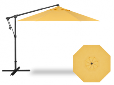 10 FOOT CANTILEVER UMBRELLA LEMON WITH BLACK POLE