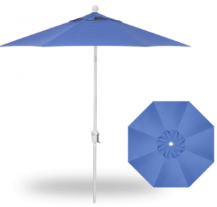 7.5 FOOT MARKET UMBRELLA SKY WITH WHITE POLE