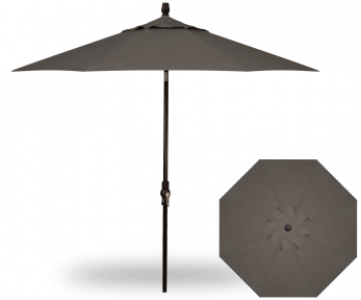 9 FOOT MARKET UMBRELLA COLLAR TILT, LATTITUDE GRAY WITH BLACK POLE