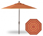 9 FOOT MARKET UMBRELLA COLLAR TWIST SUNSET WITH BRONZE POLE