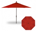 11 FOOT MARKET UMBRELLA COLLAR TILT RED WITH BLACK POLE
