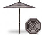 9 FOOT MARKET UMBRELLA COLLAR TILT, DAKOTA STONE STRIPE WITH BLACK POLE