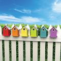 CORRUGATED METAL COLORFUL WREN/CHICKADEE BIRD HOUSE