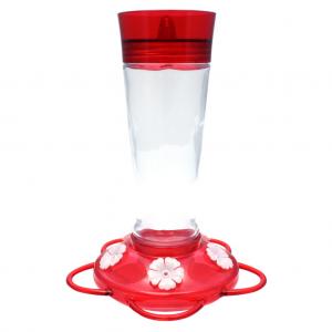 RUBY GLASS HUMMINGBIRD FEEDER 10OZ